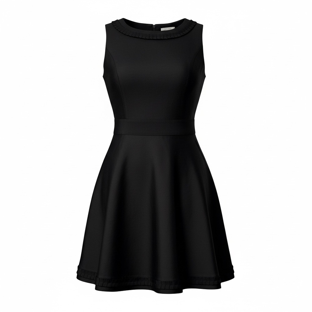 Sail to Sable Black Rejoice in Ribbon Silk Cotton Fit&Flare Dress 12 New $248